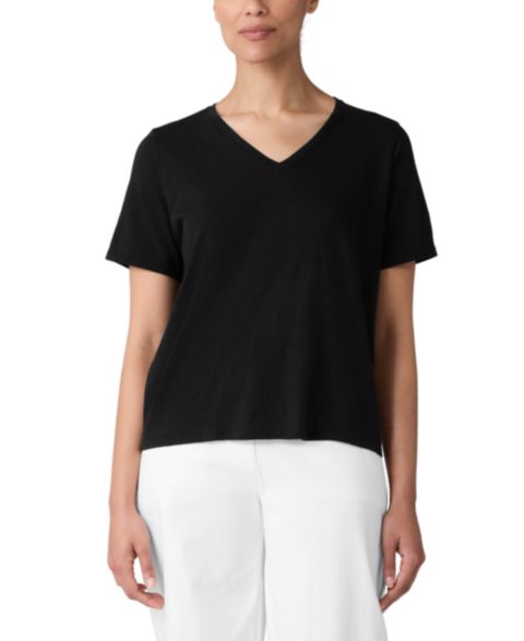 Женская футболка Eileen Fisher V-Neck, цвет: Чёрный