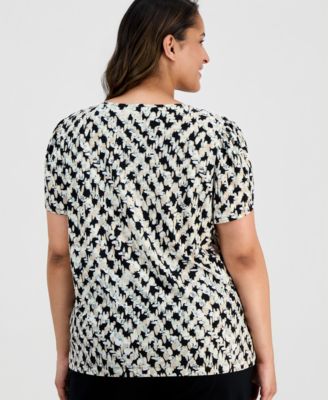 Plus Size Crewneck Tulip-Sleeve Top 