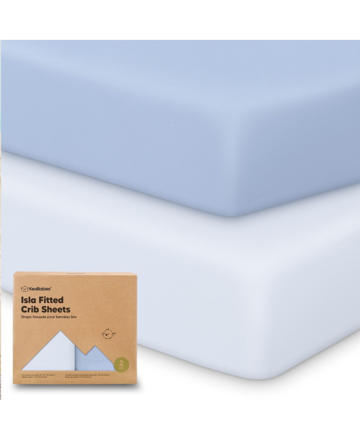 KeaBabies 2pk Fitted Crib Sheets for Boys, Girls, Baby Sheet, Standard Nursery Sheet Cover