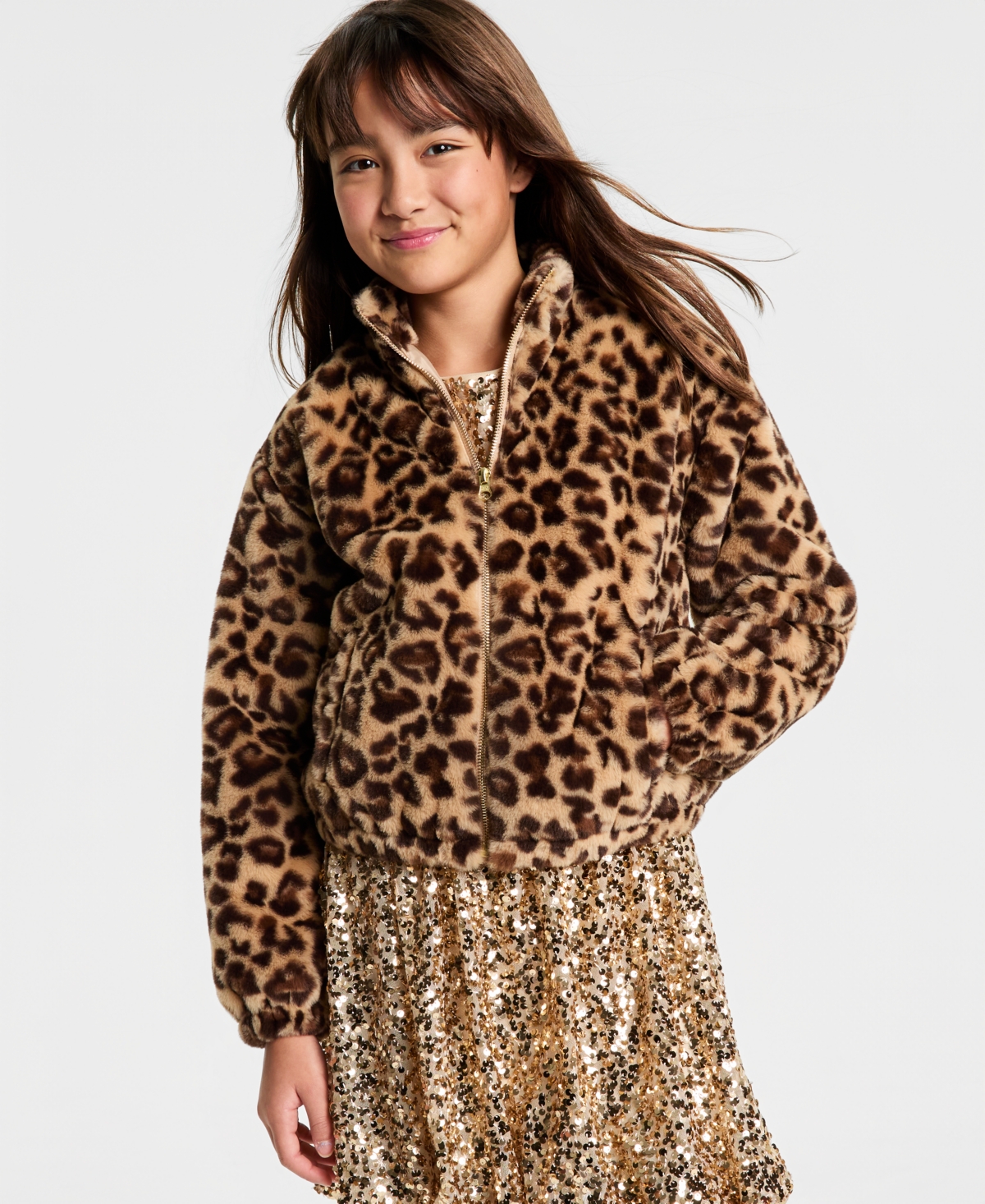 Macy's Epic Threads Girls 5-20 Faux-fur Bomber Jacket,  Exclusive In Multi