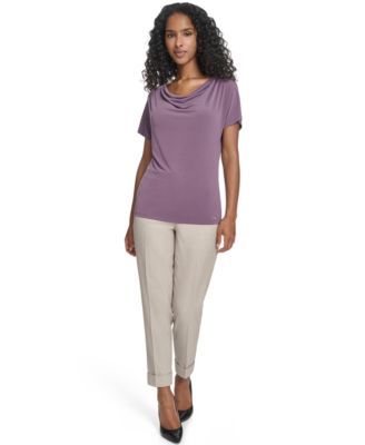 Women's Drape Front Short-Sleeve Top