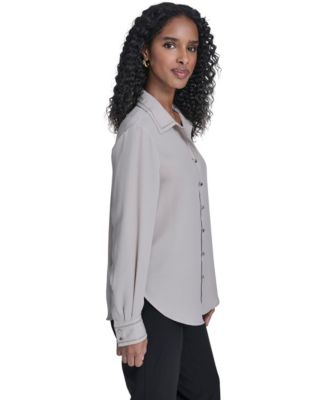 Women's Decorated Button-Down Top