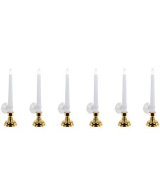 Single Light Window Candles with Remote and Timer, Set of 6