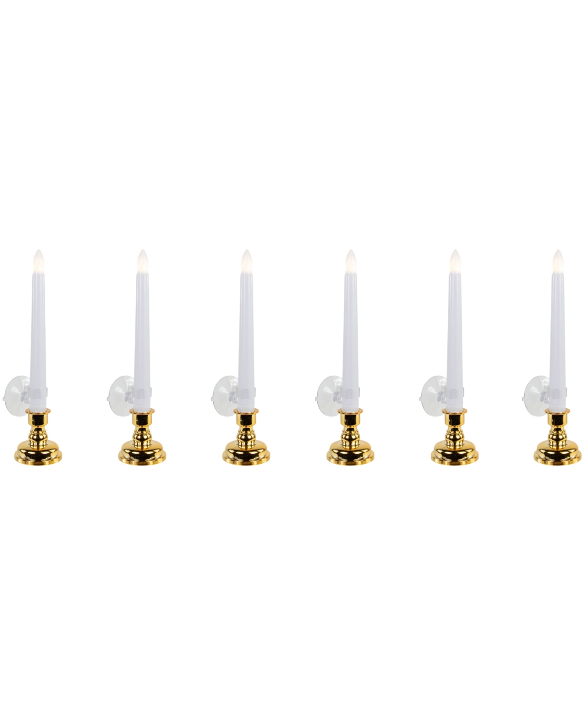 Northlight Single Light Window Candles With Remote And Timer, Set Of 6 In White