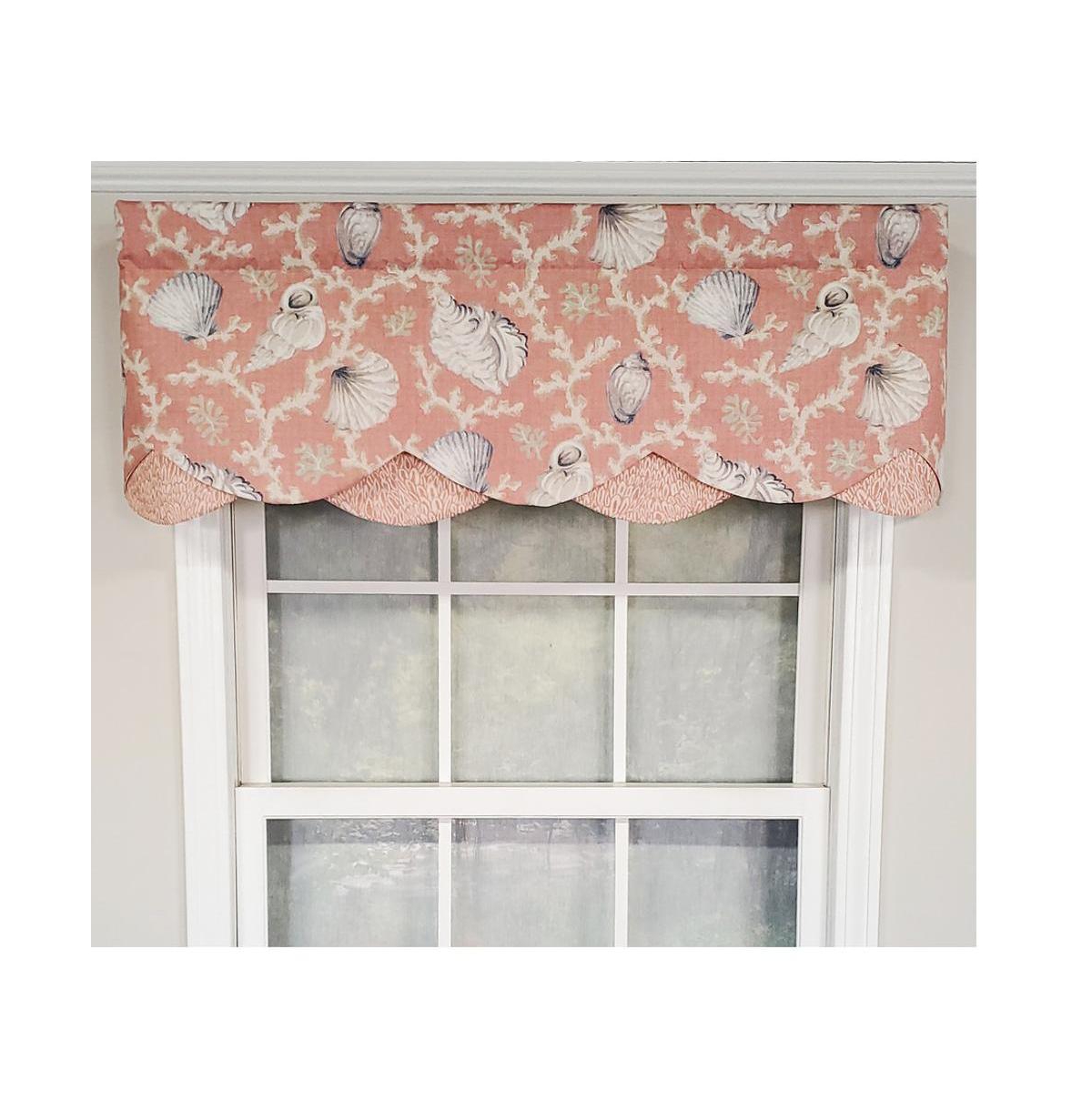 Rlf Home Luxurious Modern Design Classic Windamar Petticoat Style Window Valance 50" x 15" Coral