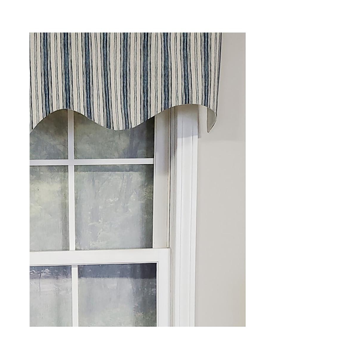 Rlf Home Luxurious Modern Design Classic Brunswick Stripe Regal Style Window Valance 50" x 17