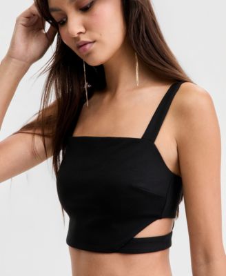 Women's Koryn Cropped Ponte Cage-Back Top