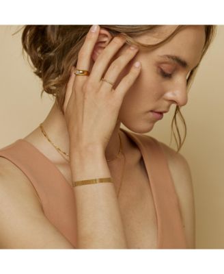 Sterling Silver 18k Gold Plated Mash Chain Adjustable Bracelet