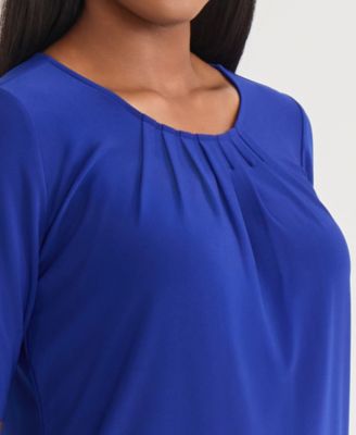 Women's Pleat Neck Knit Top, Regular & Petite