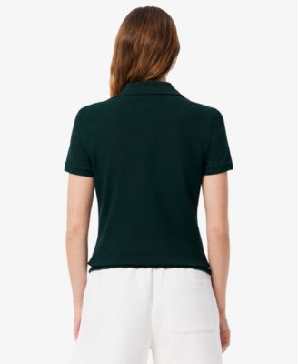 LACOSTE Women's Short Sleeve Slim-Fit Polo Top