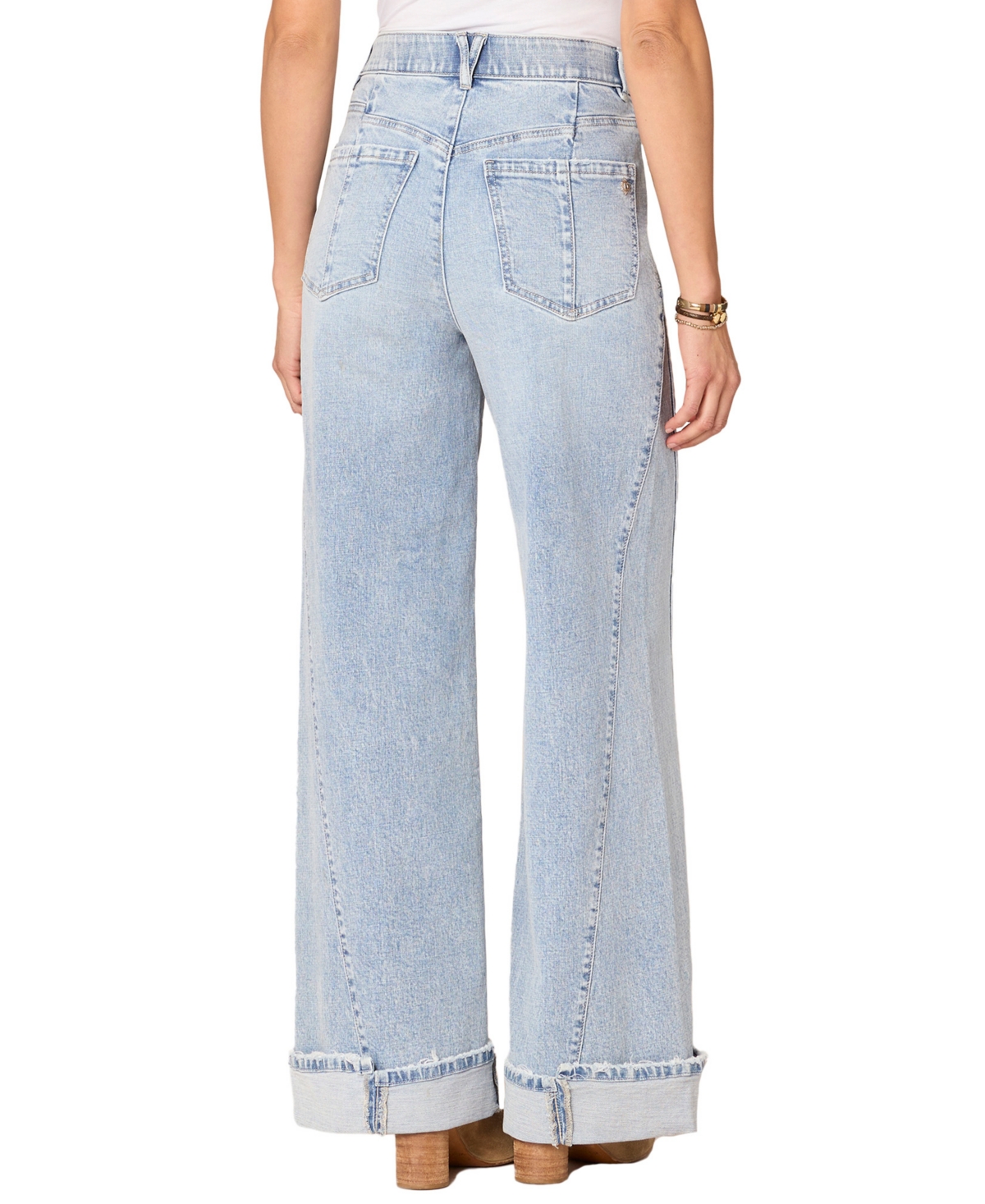Democracy Petite Solution Skyrise Wide Leg Jeans In Blue