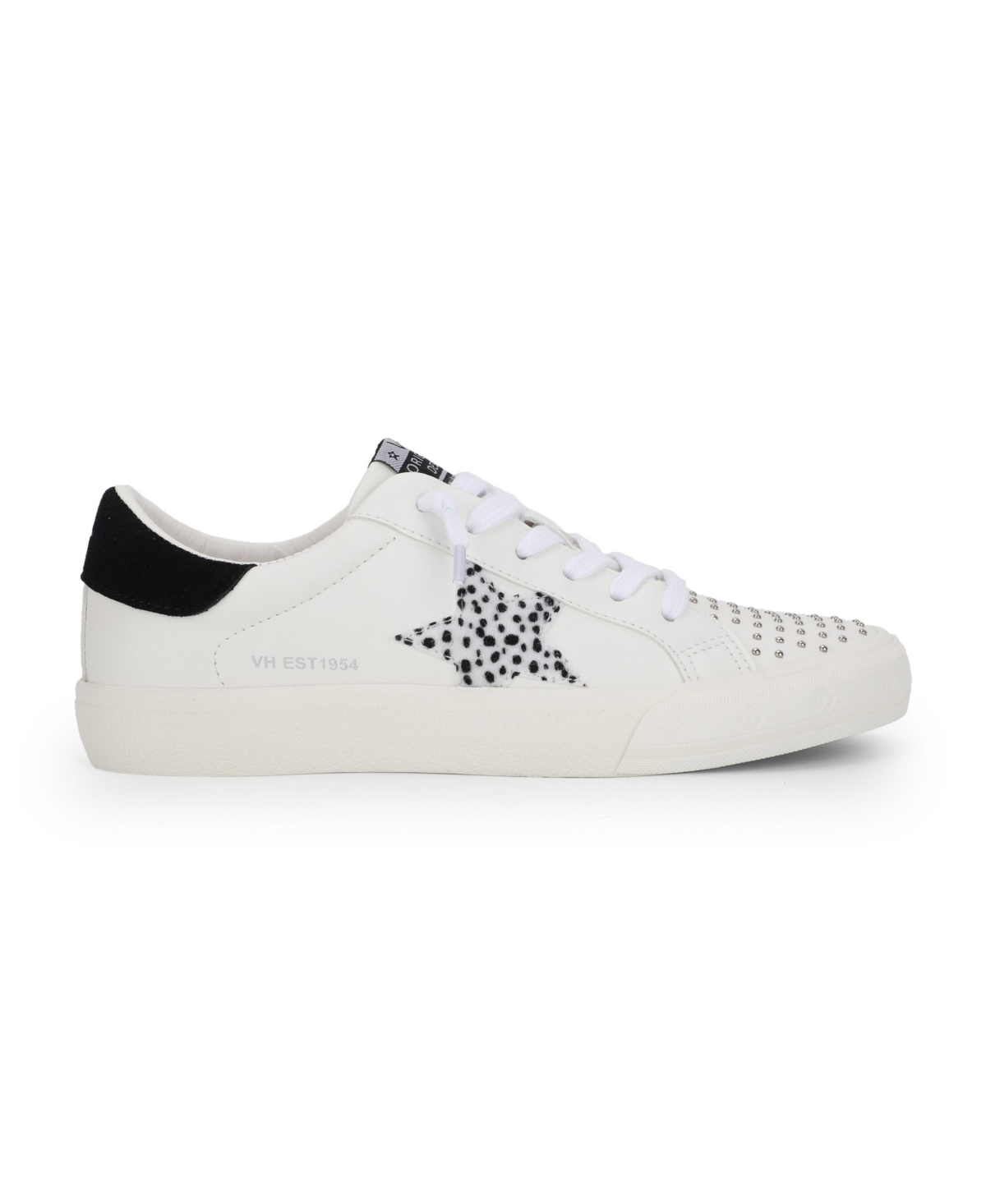 Grande - White Studded Cheetah Mix Women's's Sneaker by