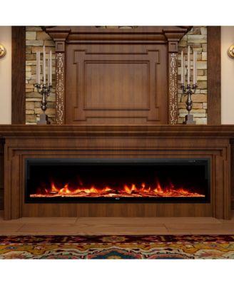 72 inches Recessed Wall-mounted Freestanding Multifunctional Electric Fireplace
