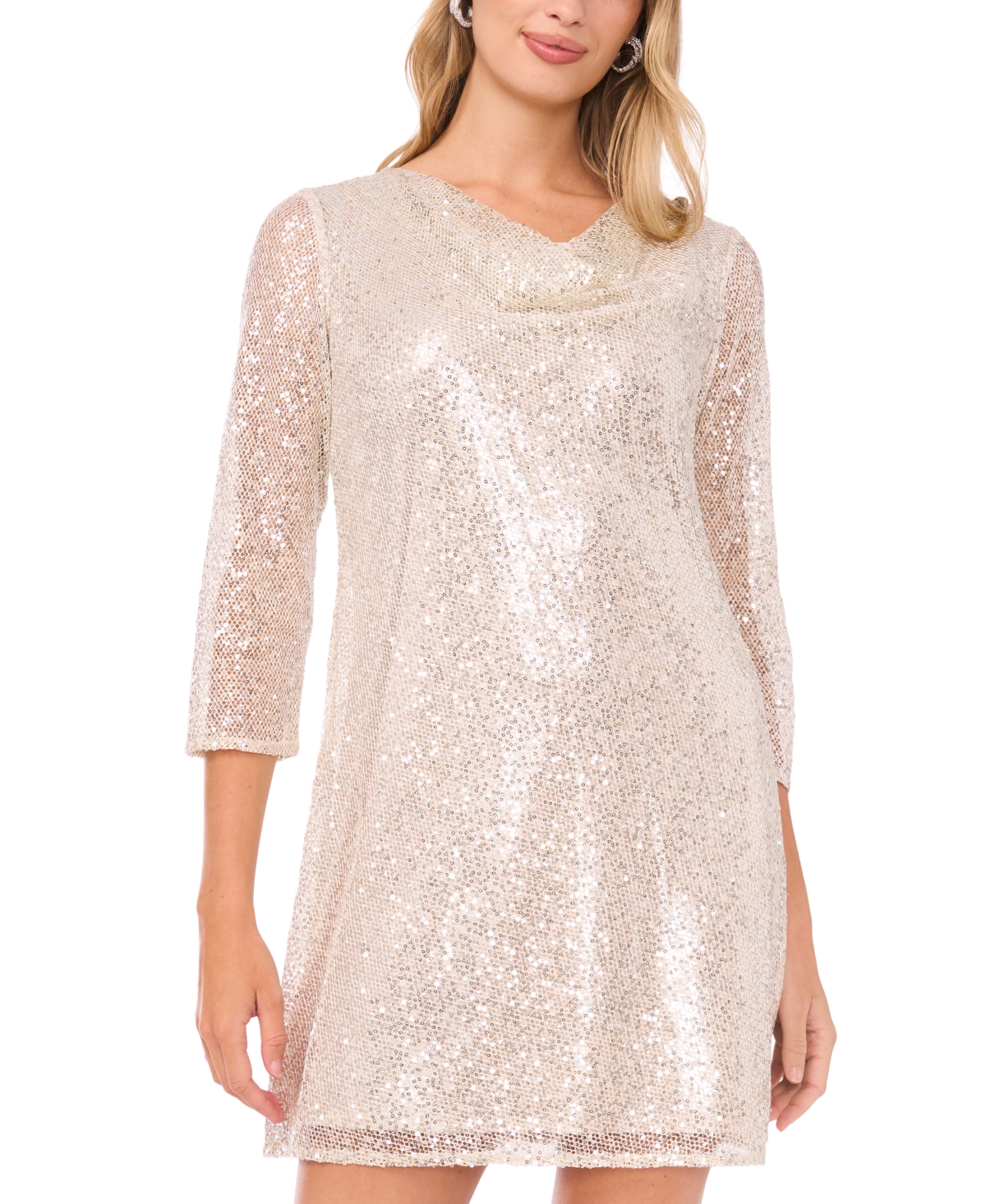 Msk Women's Cowl Neck Mini Dress