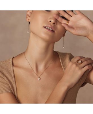 Sterling Silver 18k Gold Plated Maisie Duo Cultured Pearl Pendant Necklace