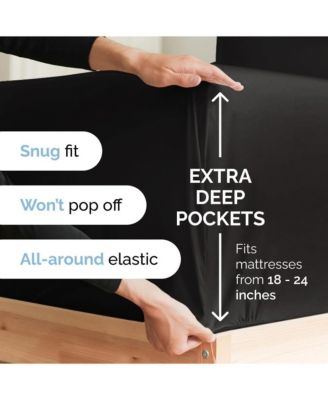 Extra Deep Pocket 18 - 24 Inch Microfiber Fitted Sheet - California King
