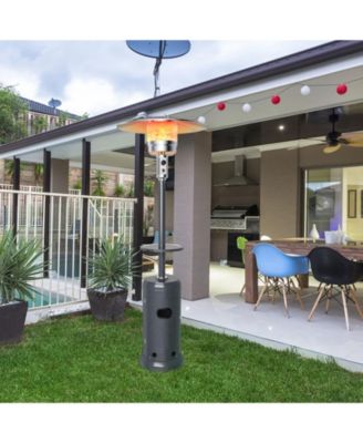 Outdoor Heater Propane Standing LP Gas Steel with Table and Wheels