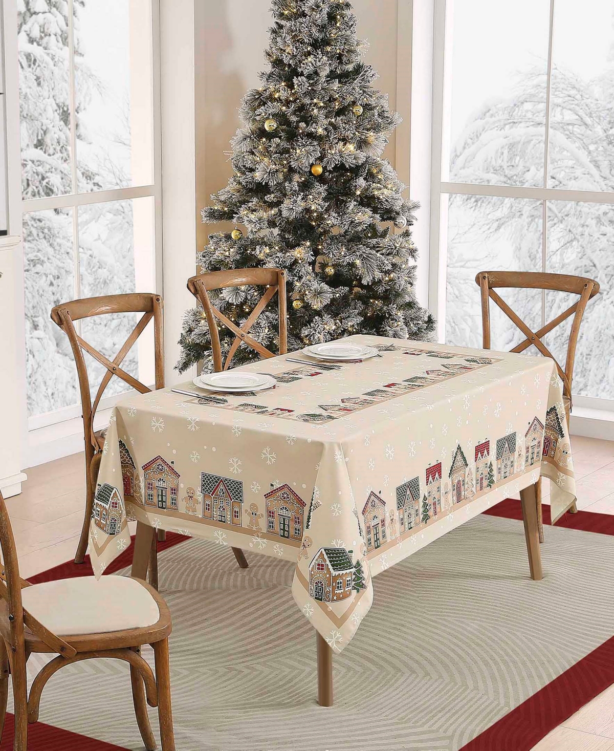 Avanti Gingerbread Village Tablecloth, 52" X 70" In Multi
