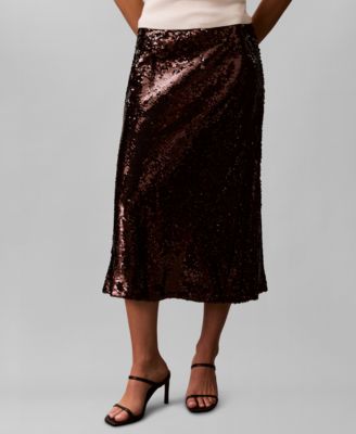 Calvin Klein - Women's Sequined Midi Skirt