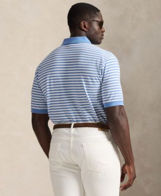 Men's Big & Tall Striped Mesh Polo Shirt
