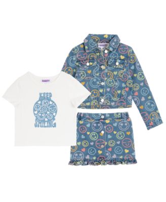 Girls' 4T-6X T-Shirt, Skirt, and Jacket, 3-Piece Set
