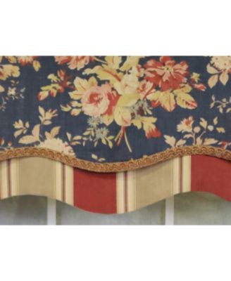 3" Rod Pocket High Quality Fabric Newbury Glory Valance for Windows 50" x 16" Marine