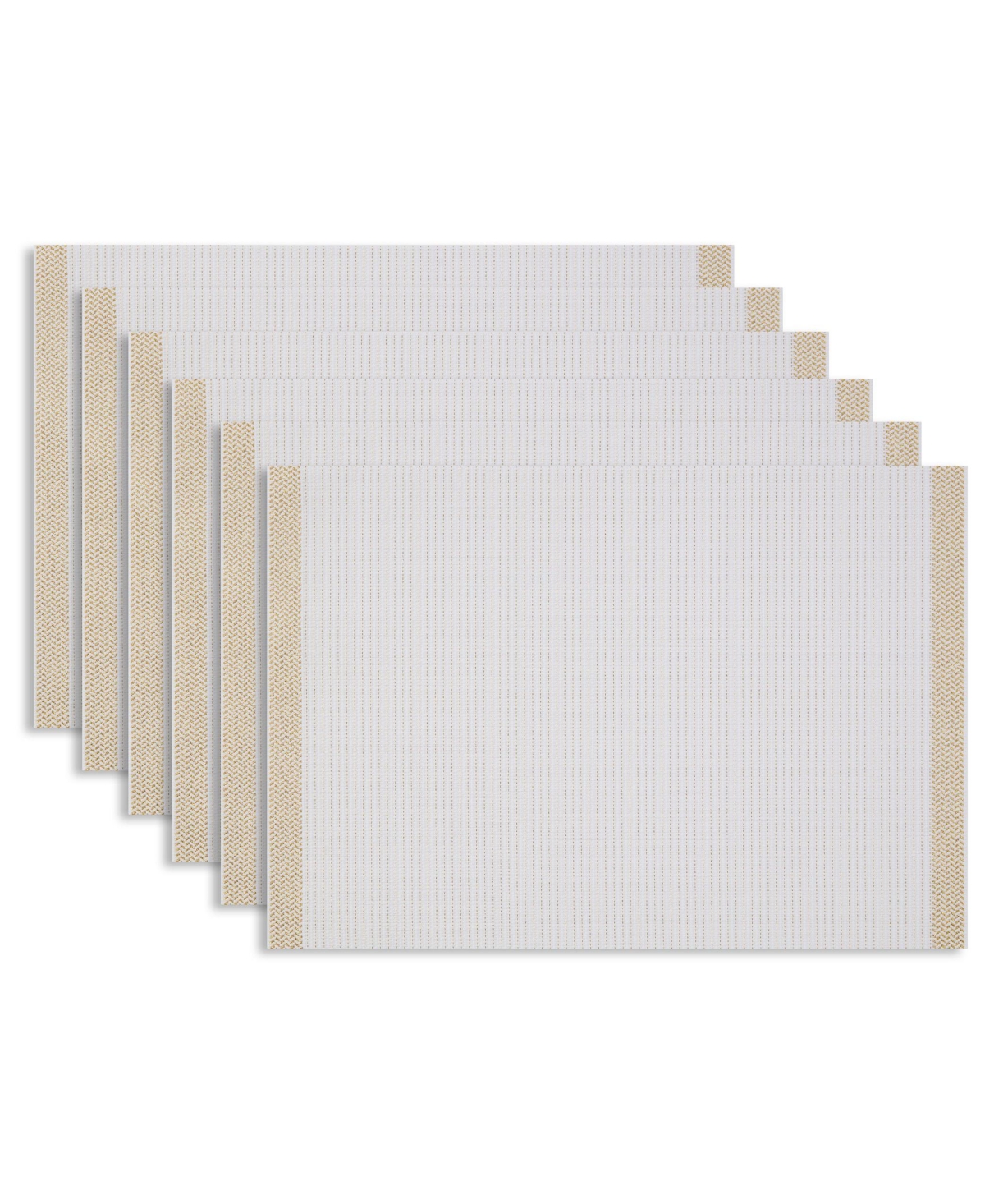 Dainty Home Rodeo Texteline Outdoor Dining Set Textured Design Reversible 12" x 18" Rectangular Placemats of 6 With Metallic Thread