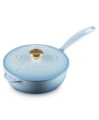 Holly Collection Enameled Cast Iron 2.25-Quart Traditional Saucier with Lid