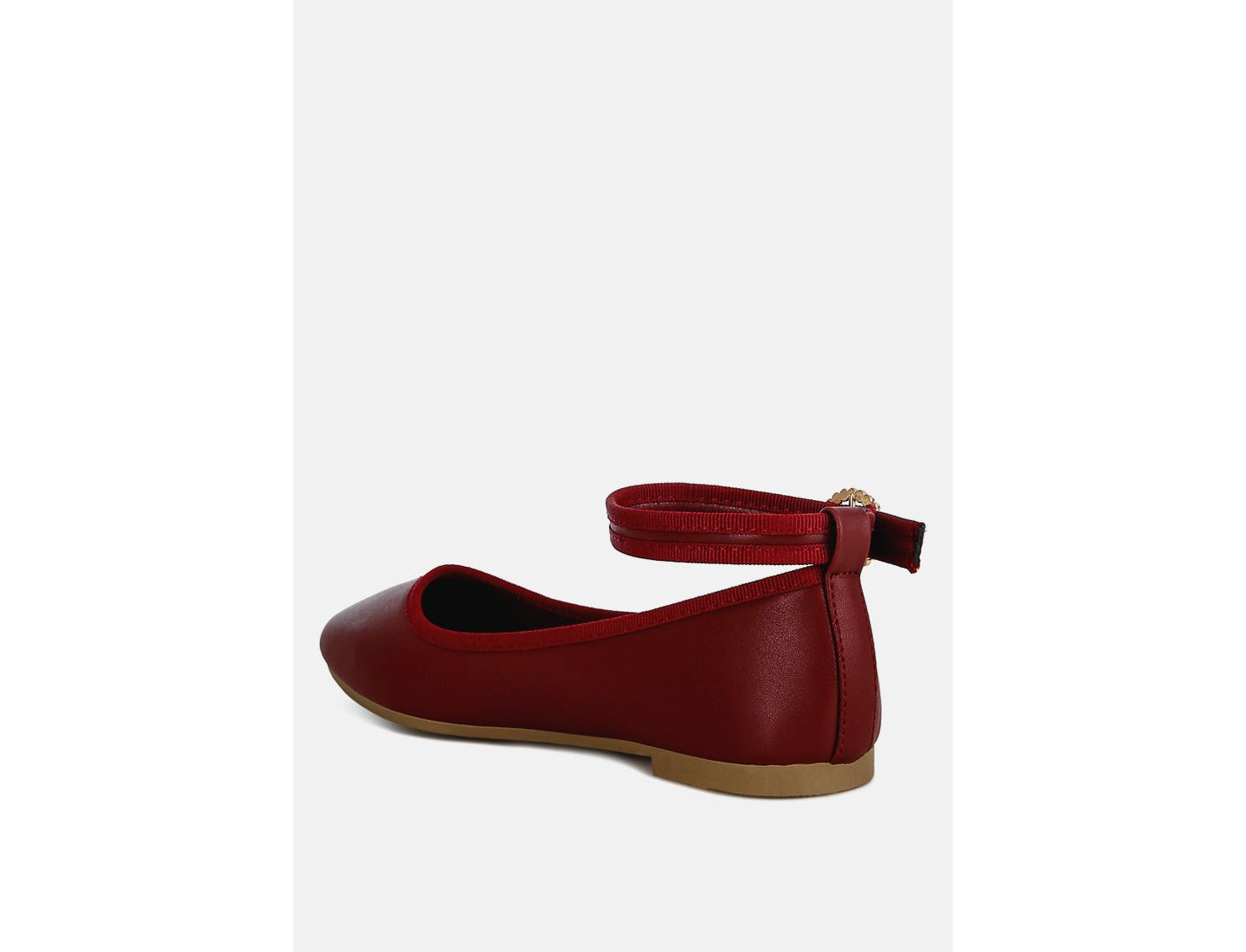 Женские балетки London Rag Danseur Ankle Strap Detail Ballet Flats, цвет: Средний красный — фото 6