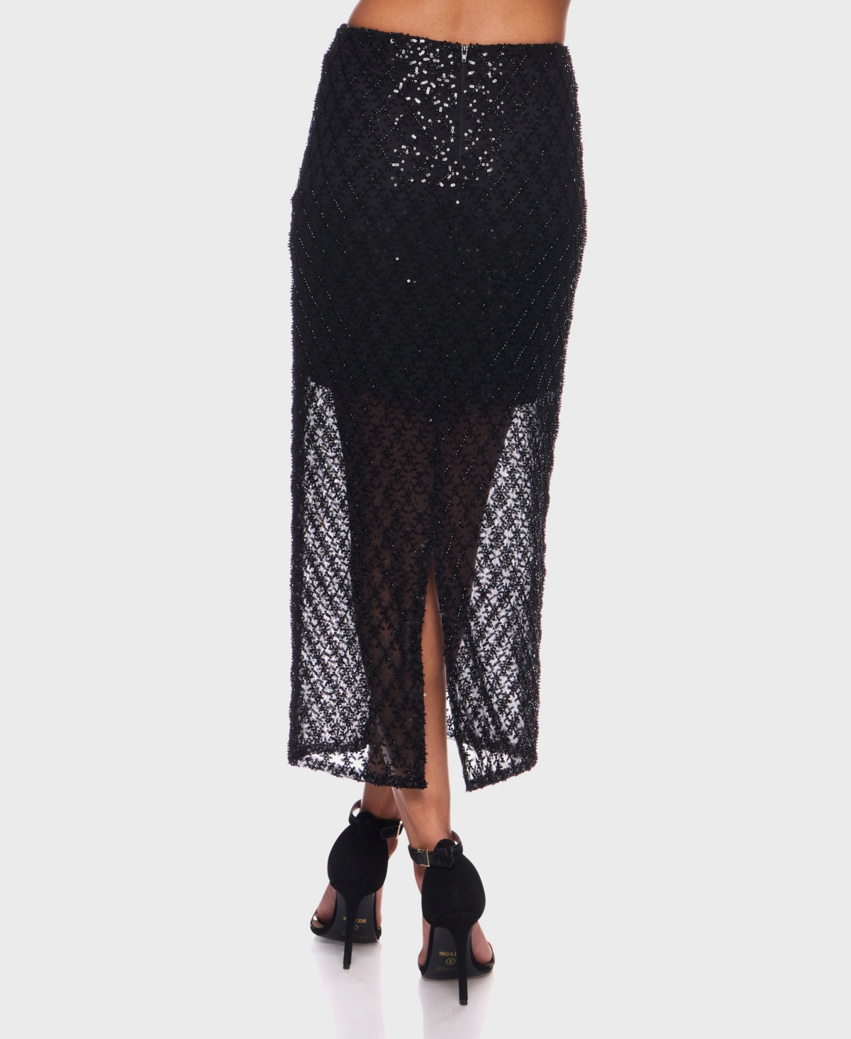 Alex & Sophia Women's Fitted Back-Slit Midi Skirt