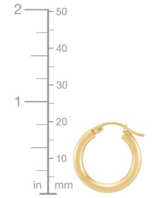 Polished Tube Hoop Earrings in 14k Yellow Gold