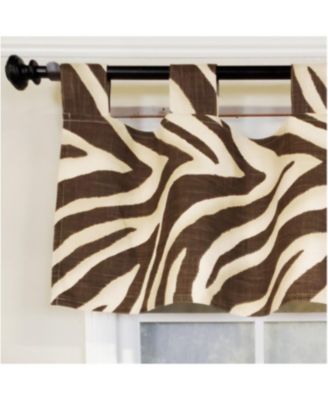 4" Top Tab High Quality Fabric Zebra Tab Valance for Windows 50" x 16" Brown
