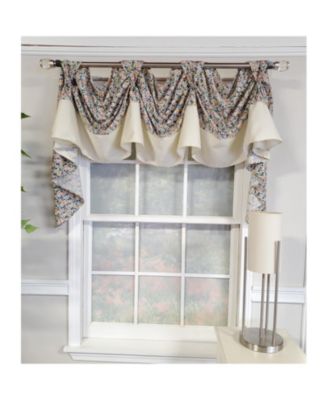 3" Rod Pocket High Quality Fabric Banded Petite Flower 3-S Victory Swag for Windows 54" x 15" Multi