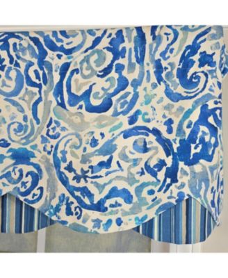 100% Cotton Mystify Petticoat  Fully lined Windows Rod Pocket Valance 50" x 15"  Blue
