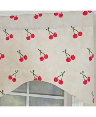 Cherry Dance Cornice Valance - 100% Cotton with Ivory Lining 50" x 17"  Cream
