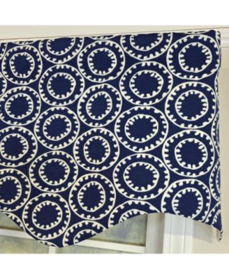 100% Cotton Orbit Regal  Fully lined Windows Rod Pocket Valance 50" x 17"  Navy