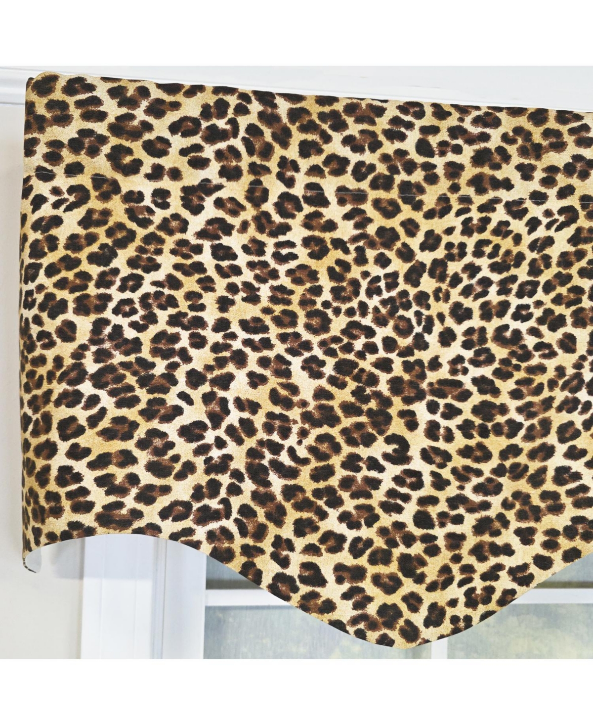 Rlf Home 100% Cotton Cheetah Regal Fully lined Windows Rod Pocket Valance 50" x 17" Yellow