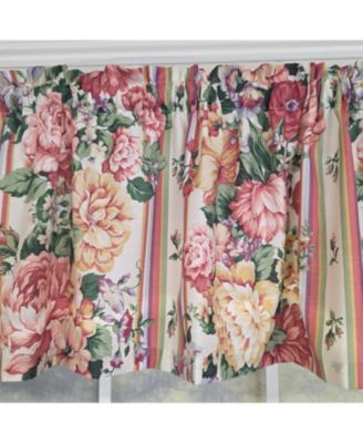 100% Cotton Flower Lane Tailored  Unlined Windows Rod Pocket Valance 68" x 13"  Multi