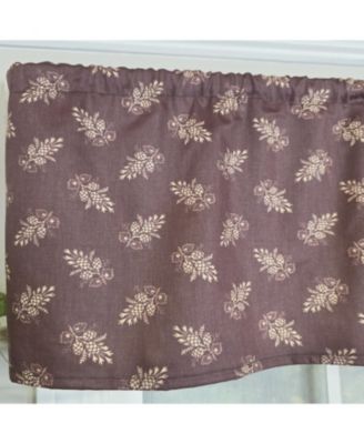 100% Cotton Pine Cones Tailored Unlined Windows Rod Pocket Valance 51" x 12" Egg Plant