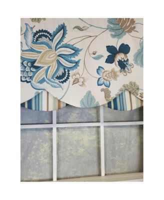 Samanta 100% Cotton Luxurious Lining Stripe Rod Pocket Petticoat Valance 50" x 15" Blue