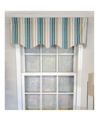 Elisa Stripe Regal 100% Cotton with Fully Lined 3" Rod Pocket High Quality Spot Clean Valance 50" x 17" Blue