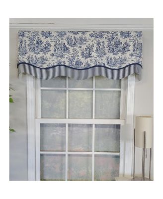 Waverly Glory 3" Rod Pocket Lining Luxurious and Elegant Window Treatment Valance 50" x 16" Blue