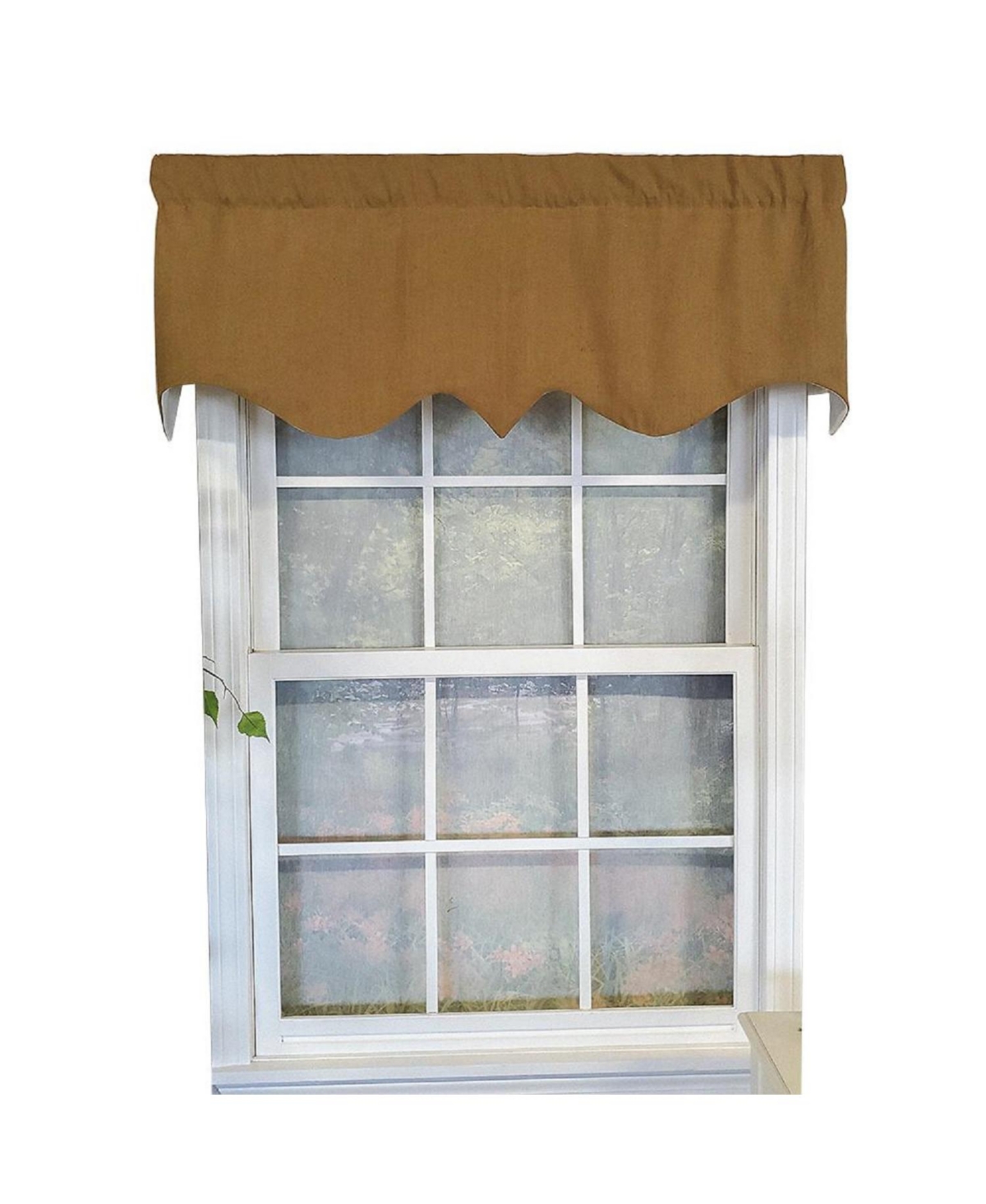 Rlf Home Linen Slub Regal 3" Rod Pocket Lining Luxurious and Elegant Window Treatment Valance 50" x 17" Coffee