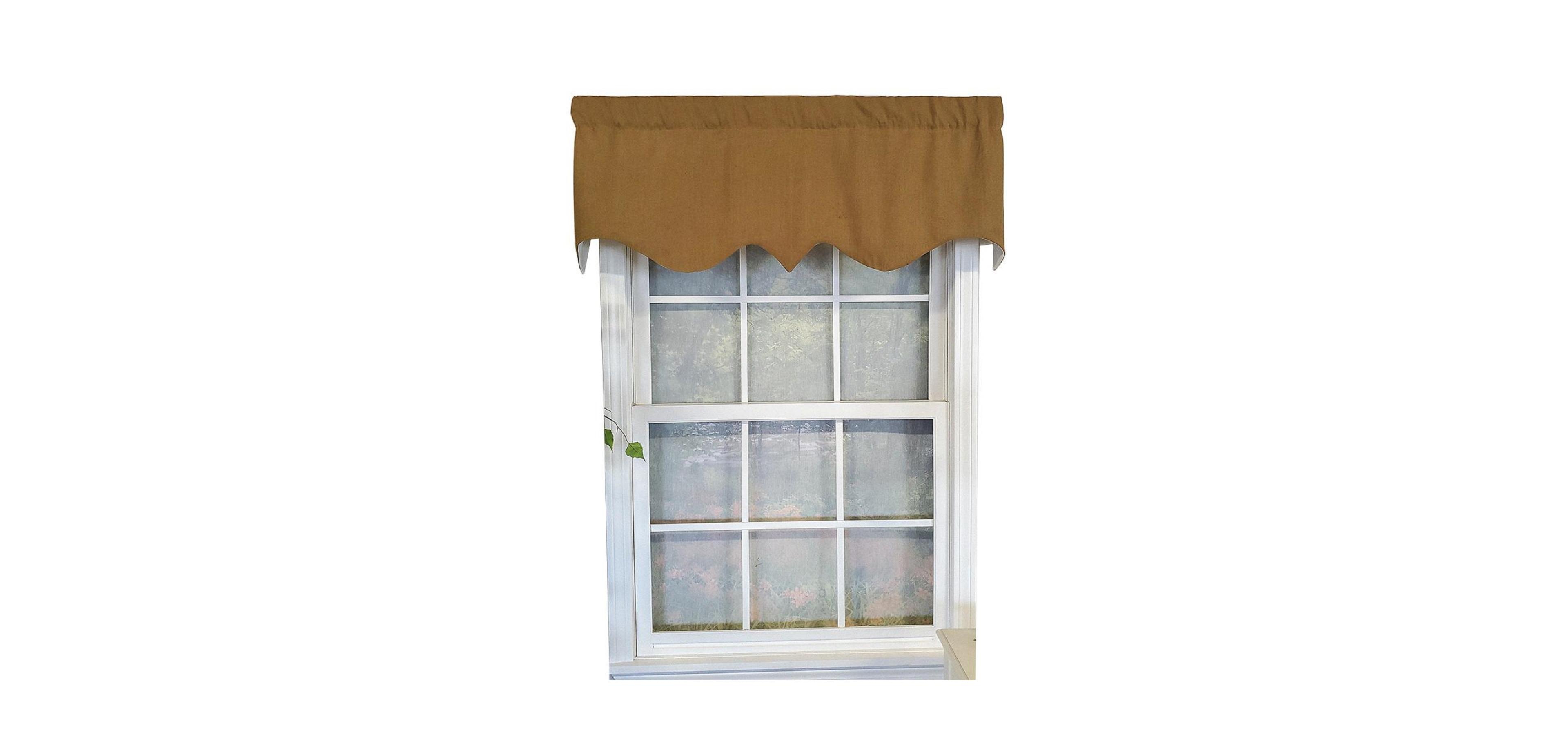 Rlf Home Linen Slub Regal 3" Rod Pocket Lining Luxurious and Elegant Window Treatment Valance 50" x 17"