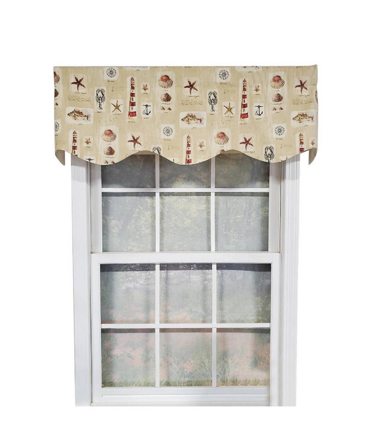 Rlf Home Harbor Provance 3" Rod Pocket Lining Luxurious and Elegant Window Treatment Valance 50" x 15" Beige