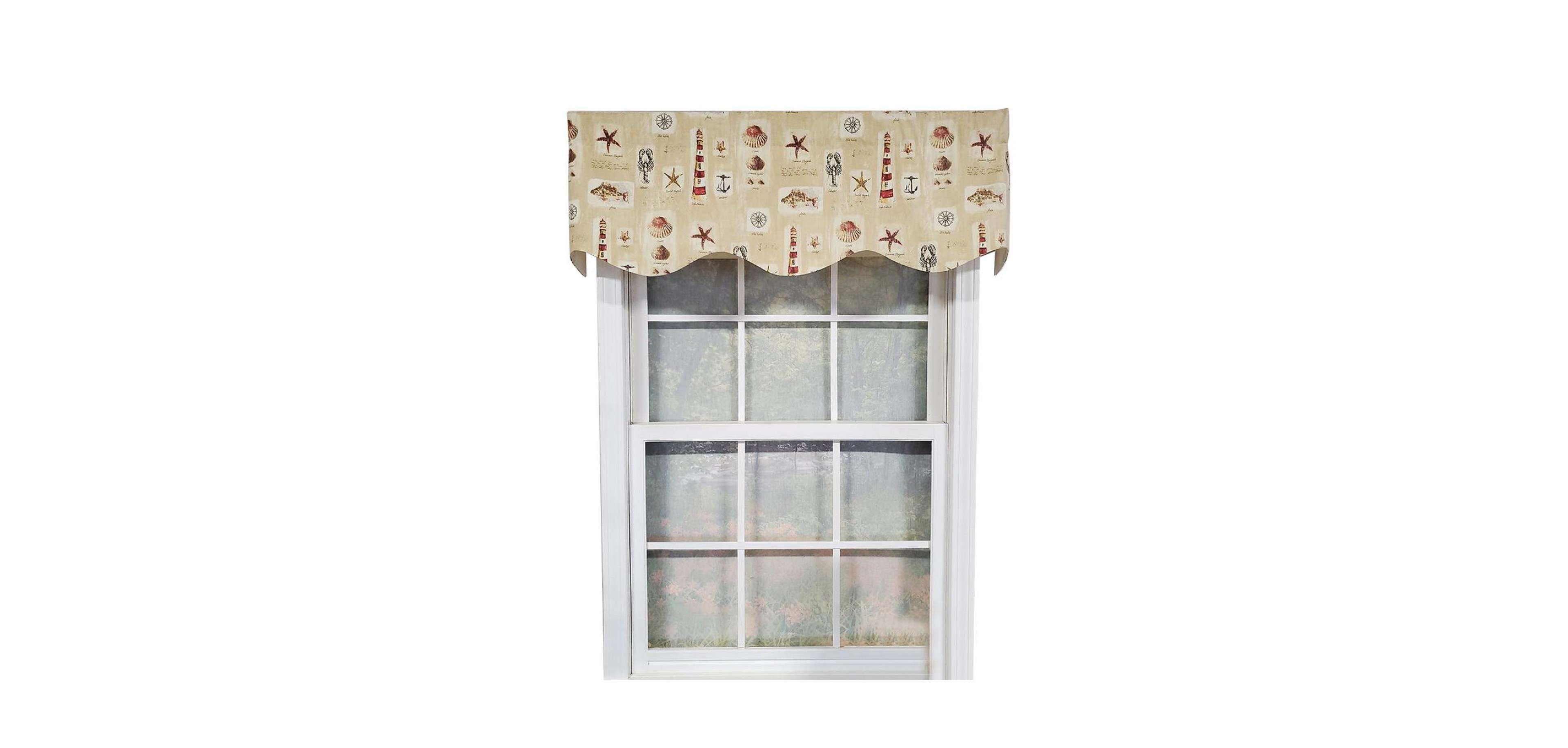 Rlf Home Harbor Provance 3" Rod Pocket Lining Luxurious and Elegant Window Treatment Valance 50" x 15" Beige
