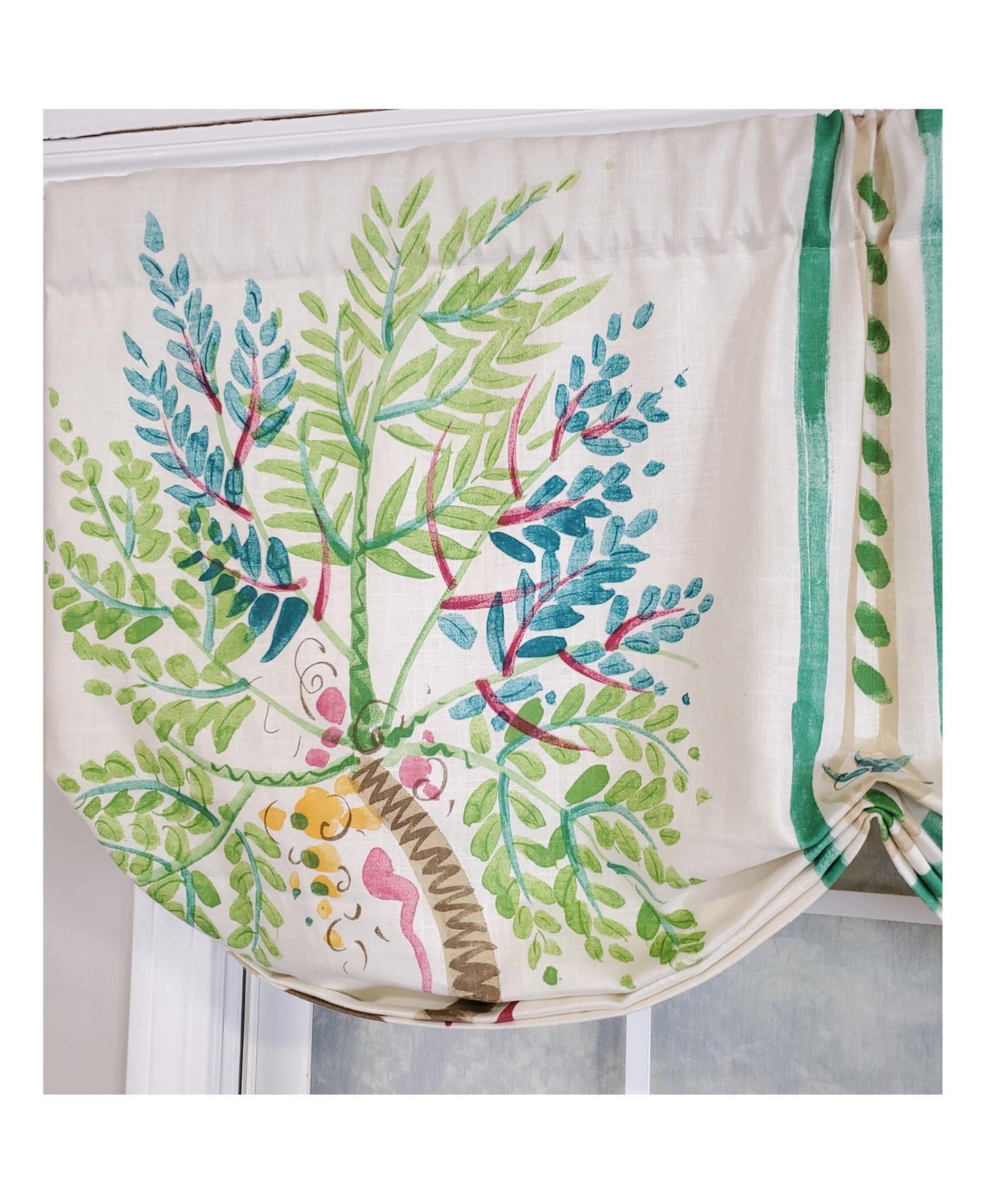 Rlf Home 3" Rod Pocket High Quality Fabric Felicity Stationary Balloon Valance for Windows 50" x 23" Multi