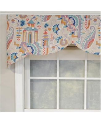3" Rod Pocket High Quality Fabric Tea House Stamford Valance for Windows 50" x 16" Multi