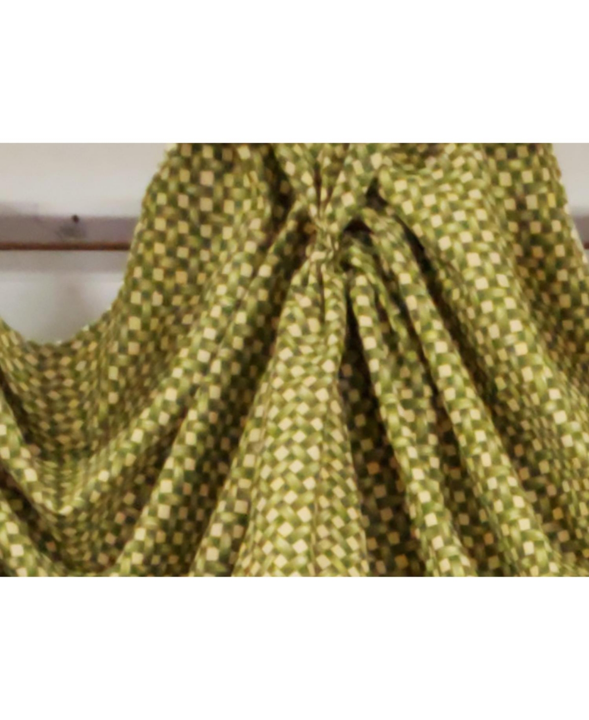 Rlf Home 4" Top Tab High Quality Fabric Trellis 3-Scoop Victory Swag for Windows 54" x 25" Sage