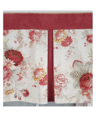 3" Rod Pocket High Quality Fabric Norfolk Pleated Valance for Windows 50" x 16" Red